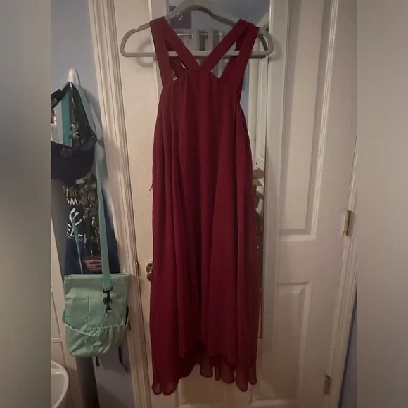 burgundy dress torrid Torrid Maroon Dress 3/4 Sleeves 3X Curvy Thrift Co